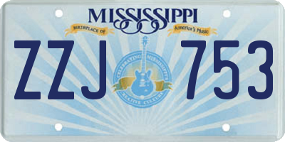 MS license plate ZZJ753