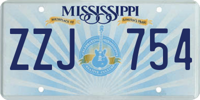 MS license plate ZZJ754