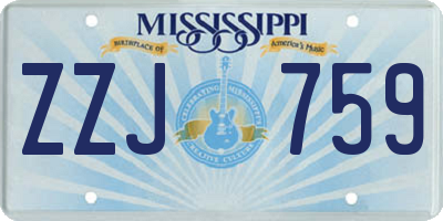 MS license plate ZZJ759