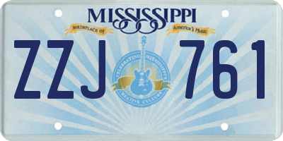 MS license plate ZZJ761