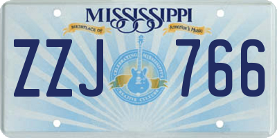 MS license plate ZZJ766