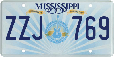 MS license plate ZZJ769