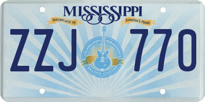 MS license plate ZZJ770