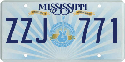 MS license plate ZZJ771
