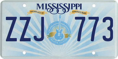 MS license plate ZZJ773