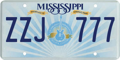 MS license plate ZZJ777