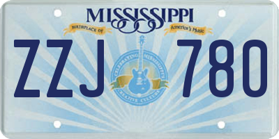 MS license plate ZZJ780