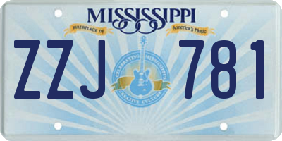 MS license plate ZZJ781