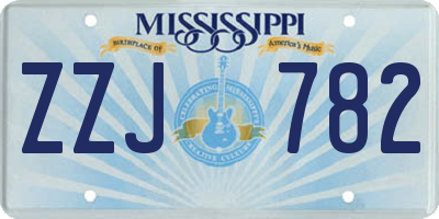 MS license plate ZZJ782