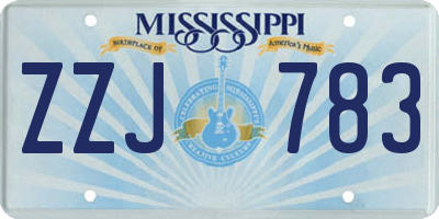 MS license plate ZZJ783