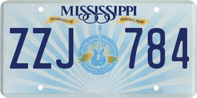 MS license plate ZZJ784