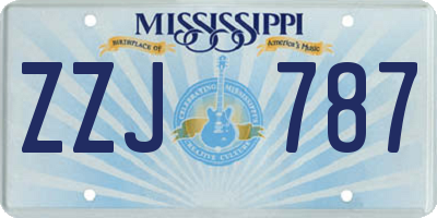 MS license plate ZZJ787