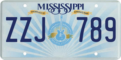 MS license plate ZZJ789