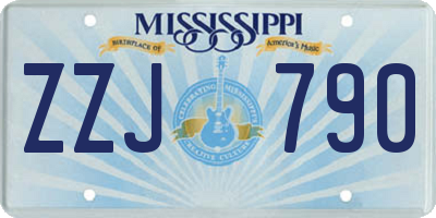 MS license plate ZZJ790