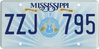 MS license plate ZZJ795