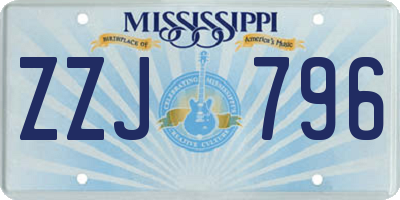 MS license plate ZZJ796