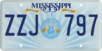 MS license plate ZZJ797