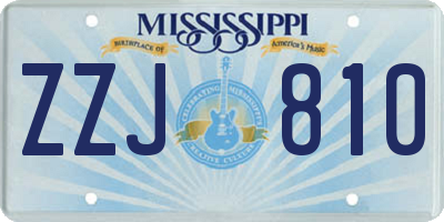 MS license plate ZZJ810
