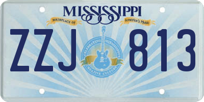 MS license plate ZZJ813