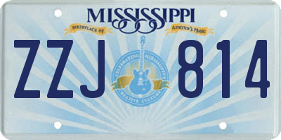 MS license plate ZZJ814