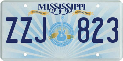 MS license plate ZZJ823