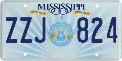 MS license plate ZZJ824