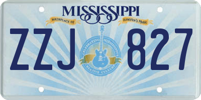 MS license plate ZZJ827