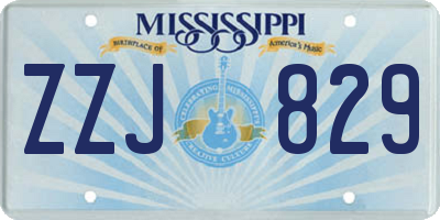 MS license plate ZZJ829