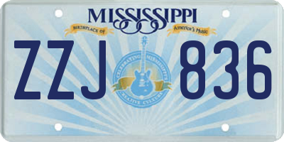 MS license plate ZZJ836