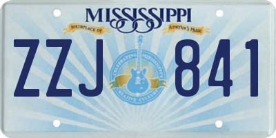 MS license plate ZZJ841