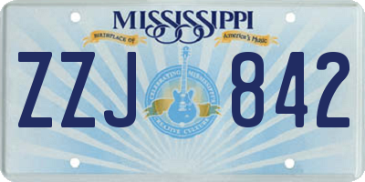 MS license plate ZZJ842