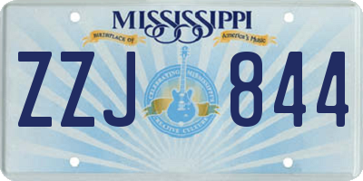 MS license plate ZZJ844