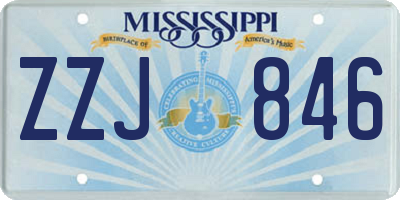MS license plate ZZJ846