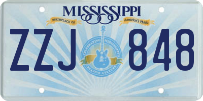 MS license plate ZZJ848