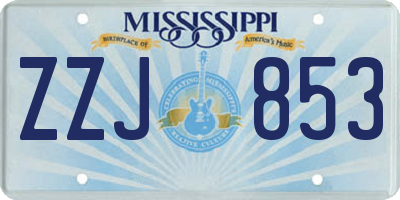 MS license plate ZZJ853