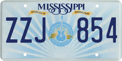 MS license plate ZZJ854