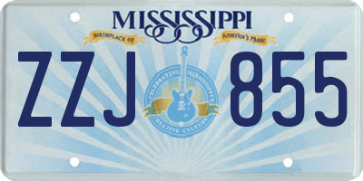 MS license plate ZZJ855