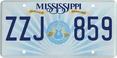 MS license plate ZZJ859