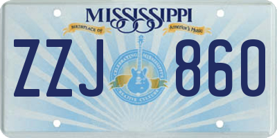 MS license plate ZZJ860