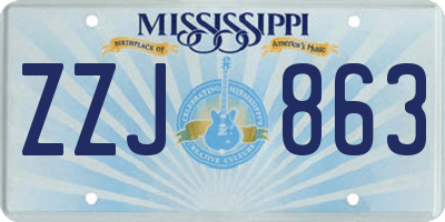 MS license plate ZZJ863