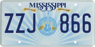 MS license plate ZZJ866