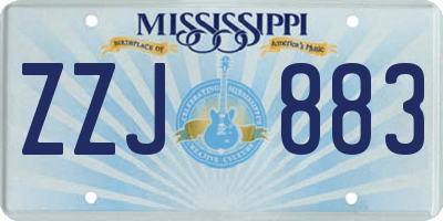 MS license plate ZZJ883