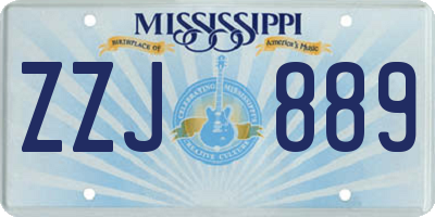 MS license plate ZZJ889