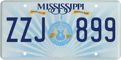 MS license plate ZZJ899