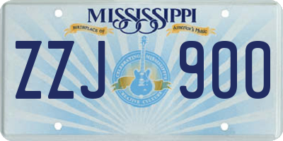 MS license plate ZZJ900