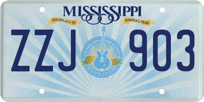 MS license plate ZZJ903