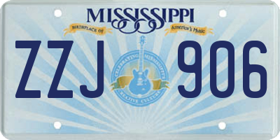 MS license plate ZZJ906