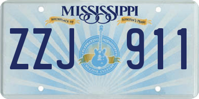MS license plate ZZJ911