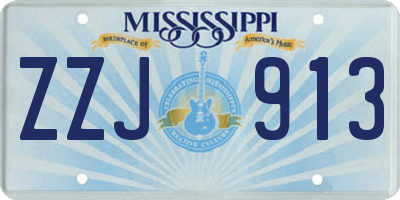 MS license plate ZZJ913