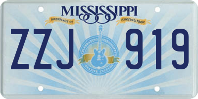 MS license plate ZZJ919